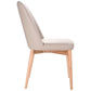 Gladis Top Grain Leather Dining Chair in Mocha - Chocolate Wood