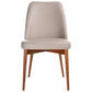Gladis Top Grain Leather Dining Chair in Mocha with Blackwood Legs - Chocolate Wood