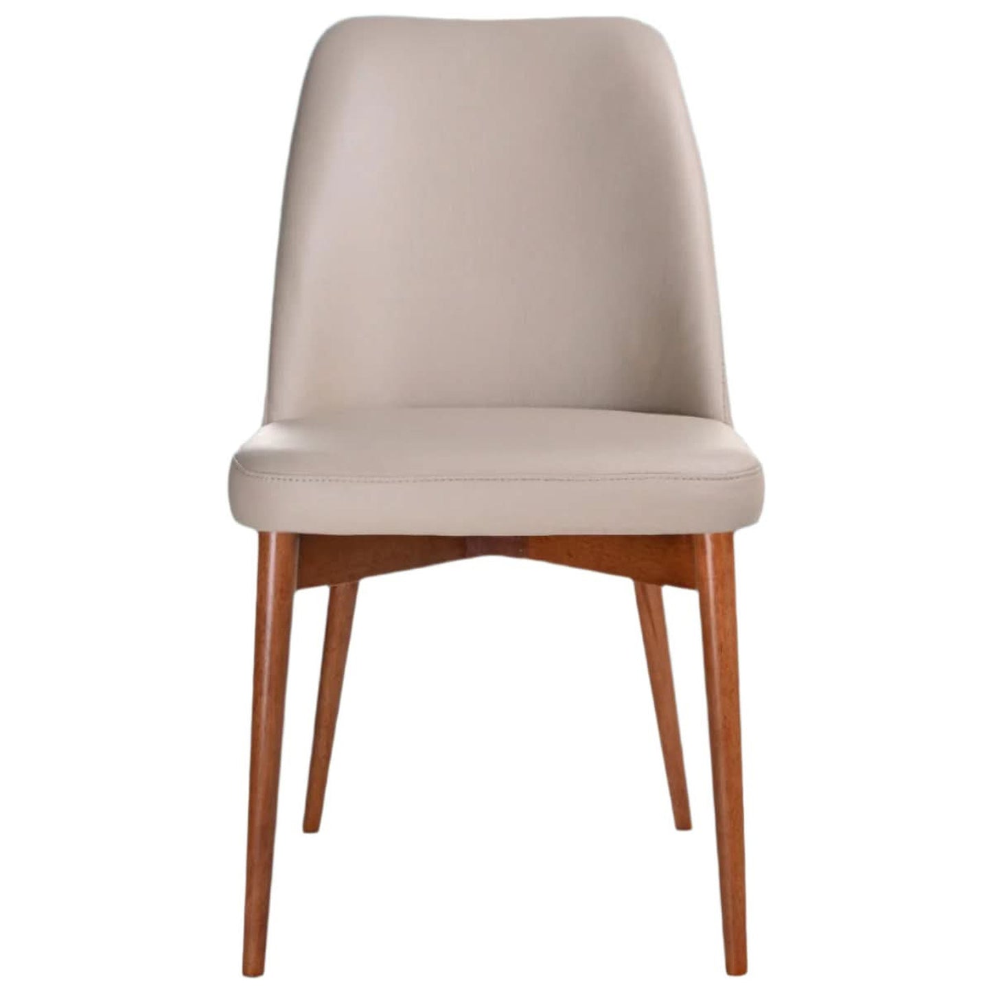 Gladis Top Grain Leather Dining Chair in Mocha with Blackwood Legs - Chocolate Wood
