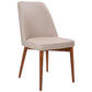 Gladis Top Grain Leather Dining Chair in Mocha with Blackwood Legs - Chocolate Wood