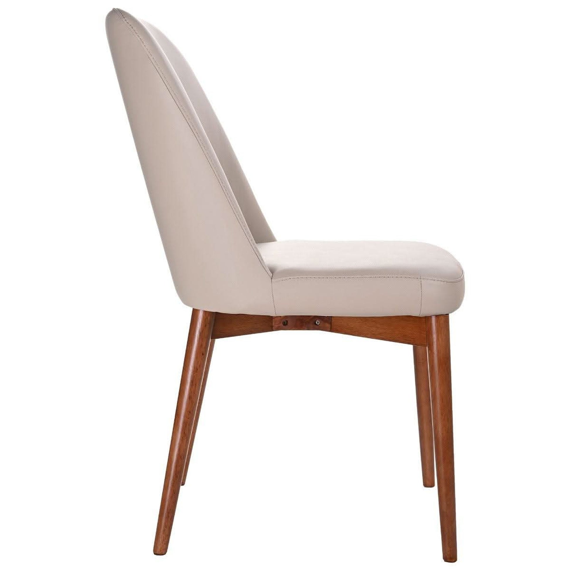 Gladis Top Grain Leather Dining Chair in Mocha with Blackwood Legs - Chocolate Wood