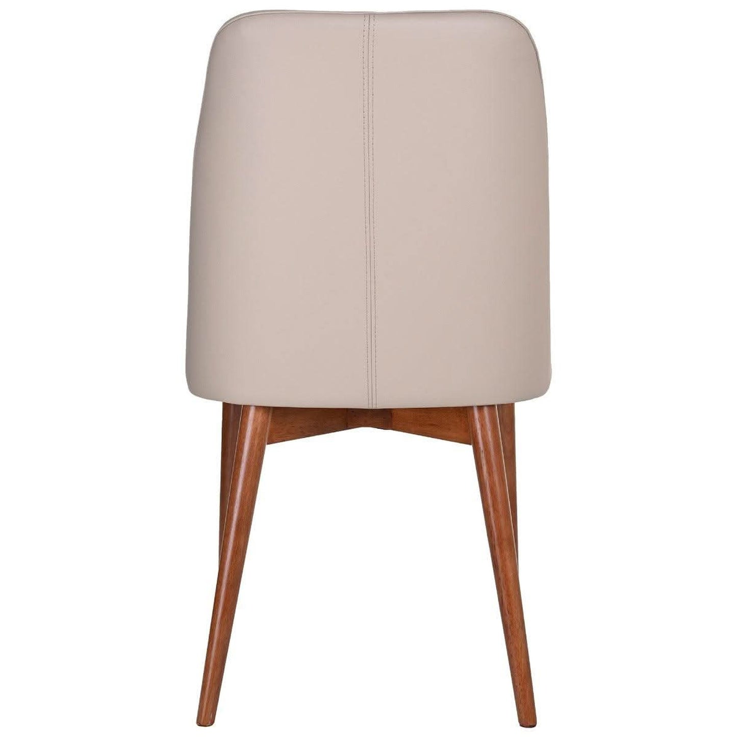 Gladis Top Grain Leather Dining Chair in Mocha with Blackwood Legs - Chocolate Wood