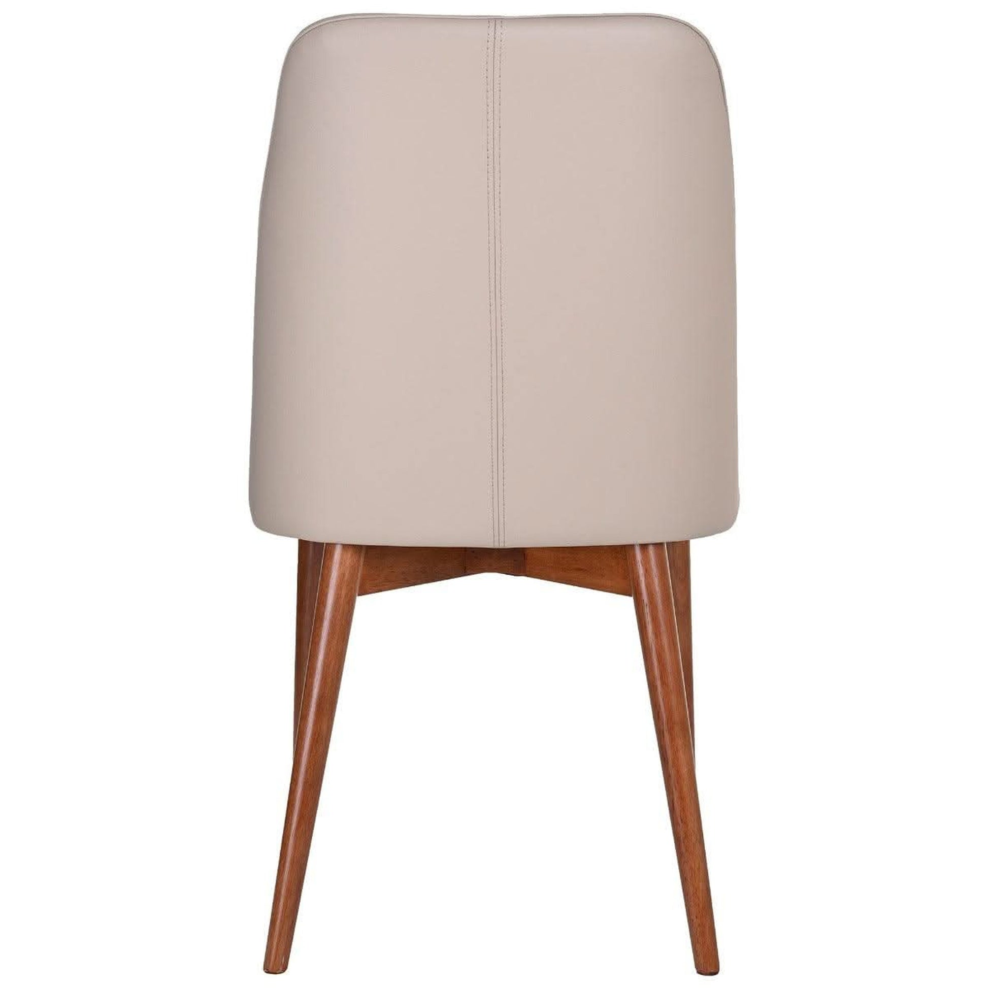 Gladis Top Grain Leather Dining Chair in Mocha with Blackwood Legs - Chocolate Wood