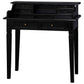 Glasmere Solid Mahogany 6-Drawer Secretary Desk in Black - Chocolate Wood