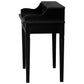 GLASMERE SOLID MAHOGANY TIMBER 6 DRAWER SECRETARY DESK - BLACK - MyChocolateWood