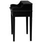 Glasmere Solid Mahogany 6-Drawer Secretary Desk in Black - Chocolate Wood