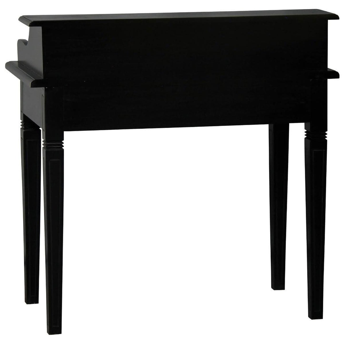 Glasmere Solid Mahogany 6-Drawer Secretary Desk in Black - Chocolate Wood