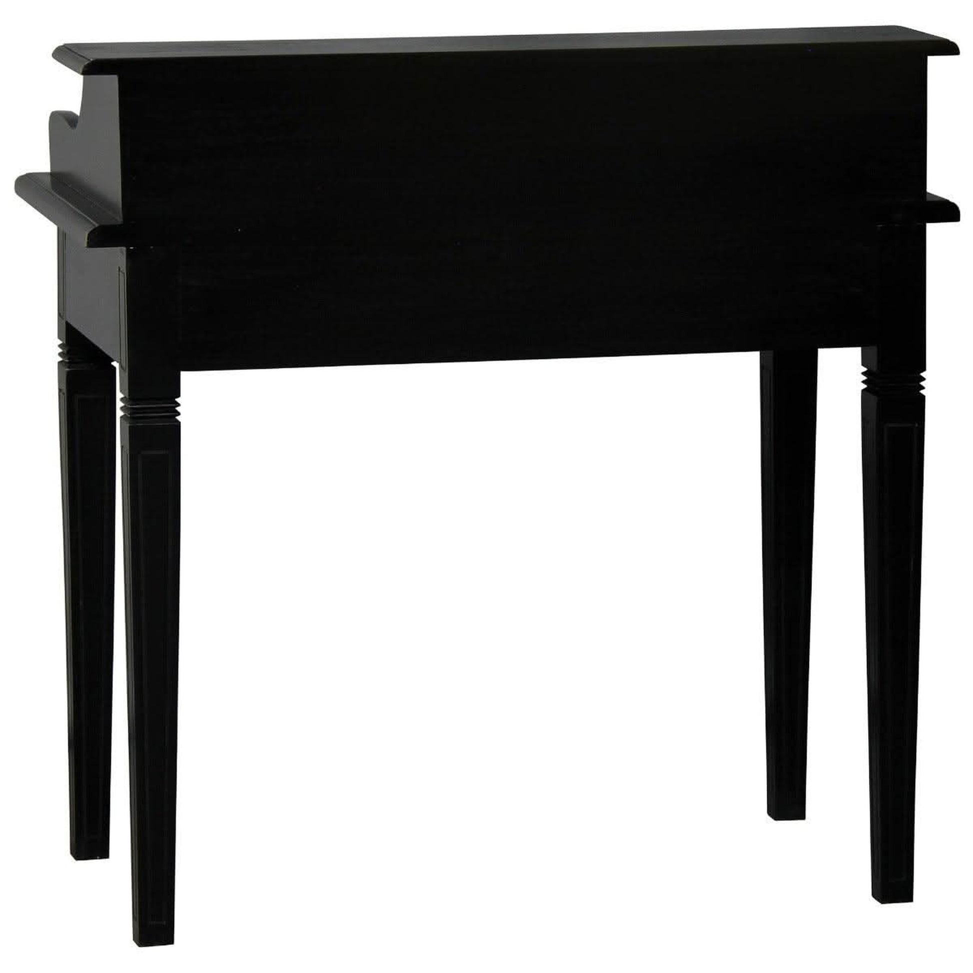 Glasmere Solid Mahogany 6-Drawer Secretary Desk in Black - Chocolate Wood