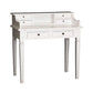 Glasmere Solid Mahogany 6-Drawer Secretary Desk in White - Chocolate Wood