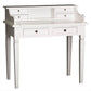 Glasmere Solid Mahogany 6-Drawer Secretary Desk in White - Chocolate Wood