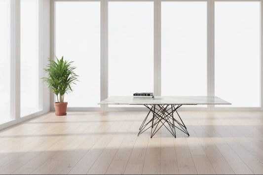 GLENDA MARBLE COFFEE TABLE IN WHITE - MyChocolateWood