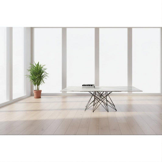 GLENDA MARBLE COFFEE TABLE IN WHITE - MyChocolateWood