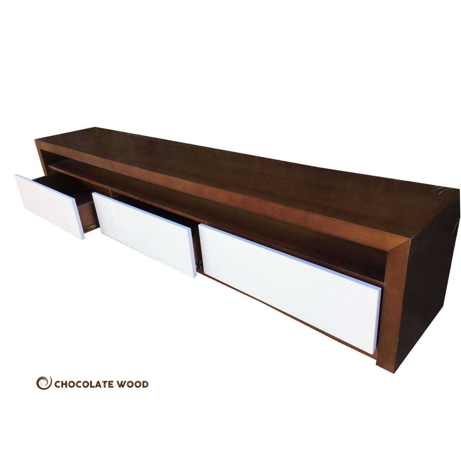 GLENFIELD 3 DRAWER TASSIE OAK TV/ENTERTAINMENT UNIT - MyChocolateWood