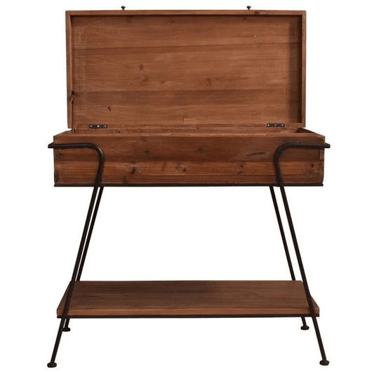 GLENMORE RECYCLED TIMBER CONSOLE TABLE/HALL TABLE WITH STORAGE - MyChocolateWood
