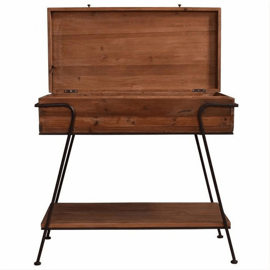 GLENMORE RECYCLED TIMBER CONSOLE TABLE/HALL TABLE WITH STORAGE