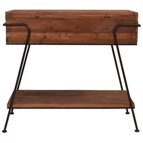 GLENMORE RECYCLED TIMBER CONSOLE TABLE/HALL TABLE WITH STORAGE - MyChocolateWood