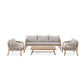GLOSTER ACACIA WOOD & ROPE LARGE 4 - PIECE OUTDOORS SETTING - MyChocolateWood