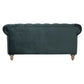 Gotcha 2-Seater Chesterfield Sofa in Green Velvet - Chocolate Wood