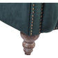 Gotcha 2-Seater Chesterfield Sofa in Green Velvet - Chocolate Wood