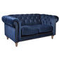 GOTCHA 2-SEATER CHESTERFIELD SOFA IN NAVY VELVET - MyChocolateWood