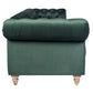 Gotcha 3-Seater Chesterfield Sofa in Green Velvet - Chocolate Wood