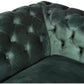 Gotcha 3-Seater Chesterfield Sofa in Green Velvet - Chocolate Wood