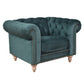 GOTCHA CHESTERFIELD ARMCHAIR IN GREEN VELVET - MyChocolateWood