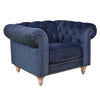 GOTCHA CHESTERFIELD ARMCHAIR IN NAVY VELVET