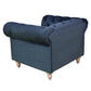 GOTCHA CHESTERFIELD ARMCHAIR IN NAVY VELVET - MyChocolateWood