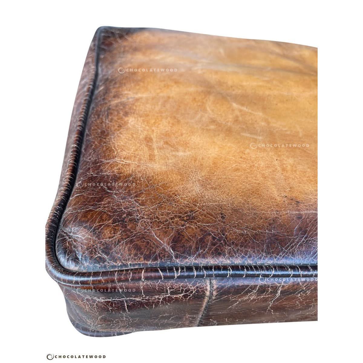 GRACELAND ANTIQUE PREMIUM GRADE LEATHER ARMCHAIR IN CARAMEL - MyChocolateWood