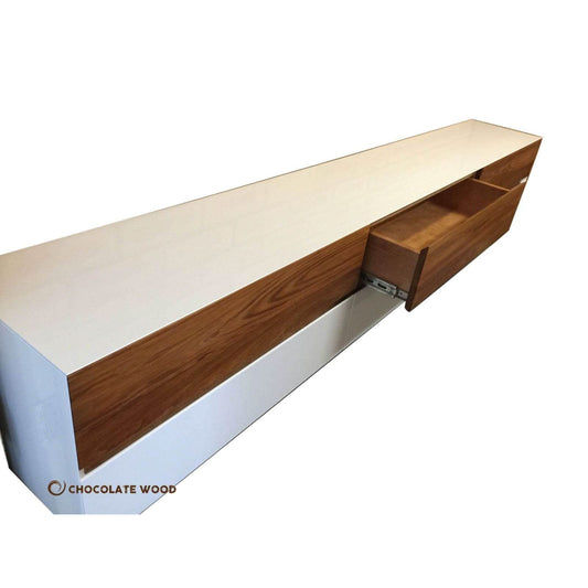 GRAINGER POLYURETHANE WALL MOUNTED 6 DRAWER TV/ENTERTAINMENT UNIT 2400MM - MyChocolateWood