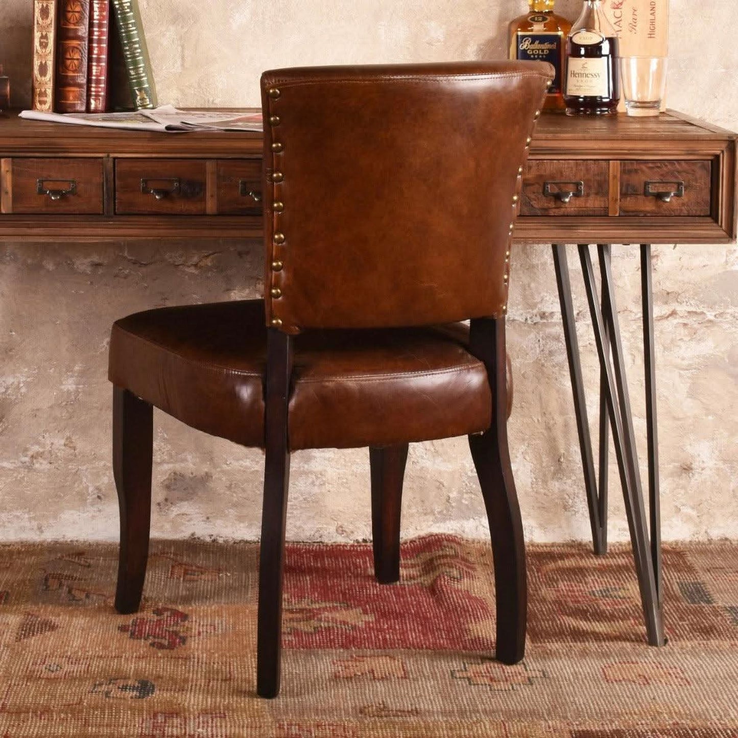 GRANADA VINTAGE LEATHER DINING CHAIR