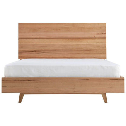 Granville Solid Tassie Oak Bed, Queen - Chocolate Wood
