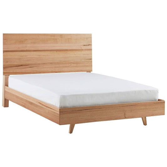 Granville Solid Tassie Oak Bed, Queen - Chocolate Wood