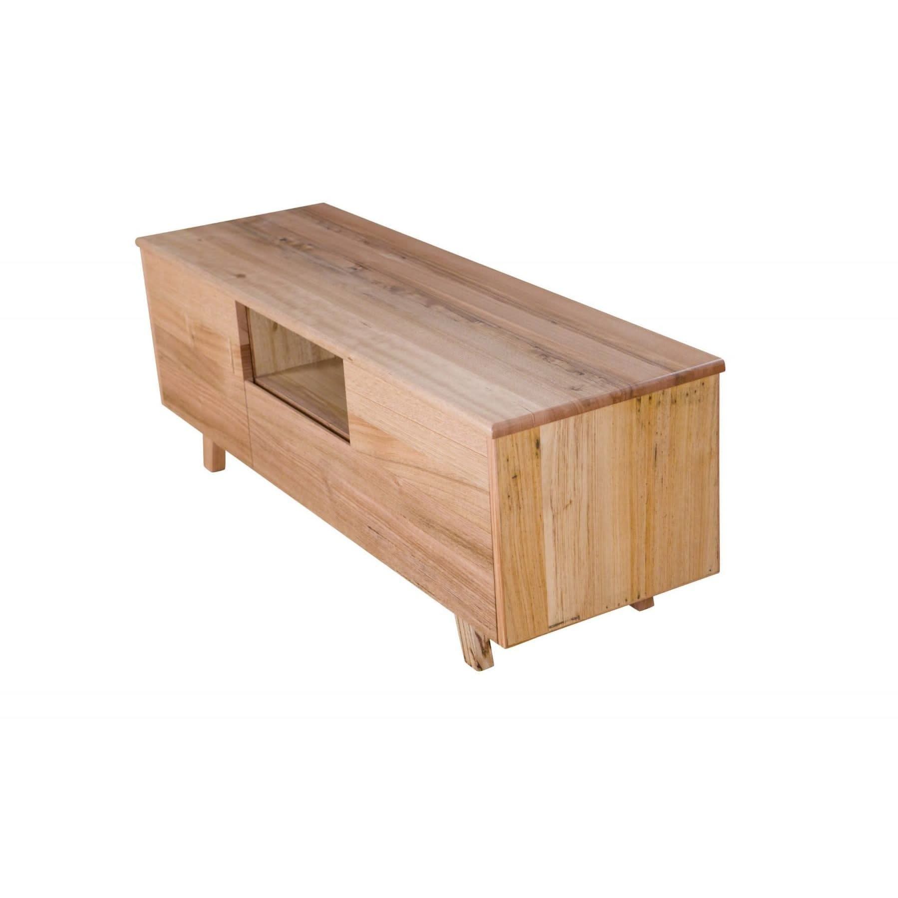 GRANVILLE SOLID TASSIE OAK TV UNIT WITH 2 DOORS & 1 DRAWER 145CM - MyChocolateWood