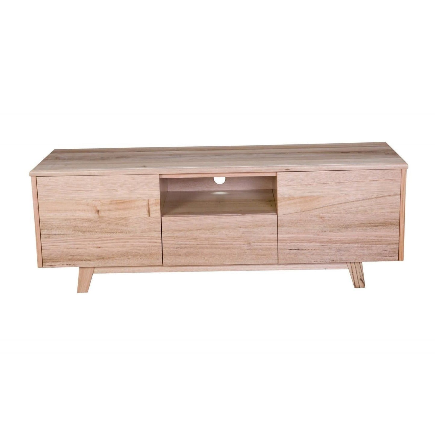GRANVILLE SOLID TASSIE OAK TV UNIT WITH 2 DOORS & 1 DRAWER 145CM