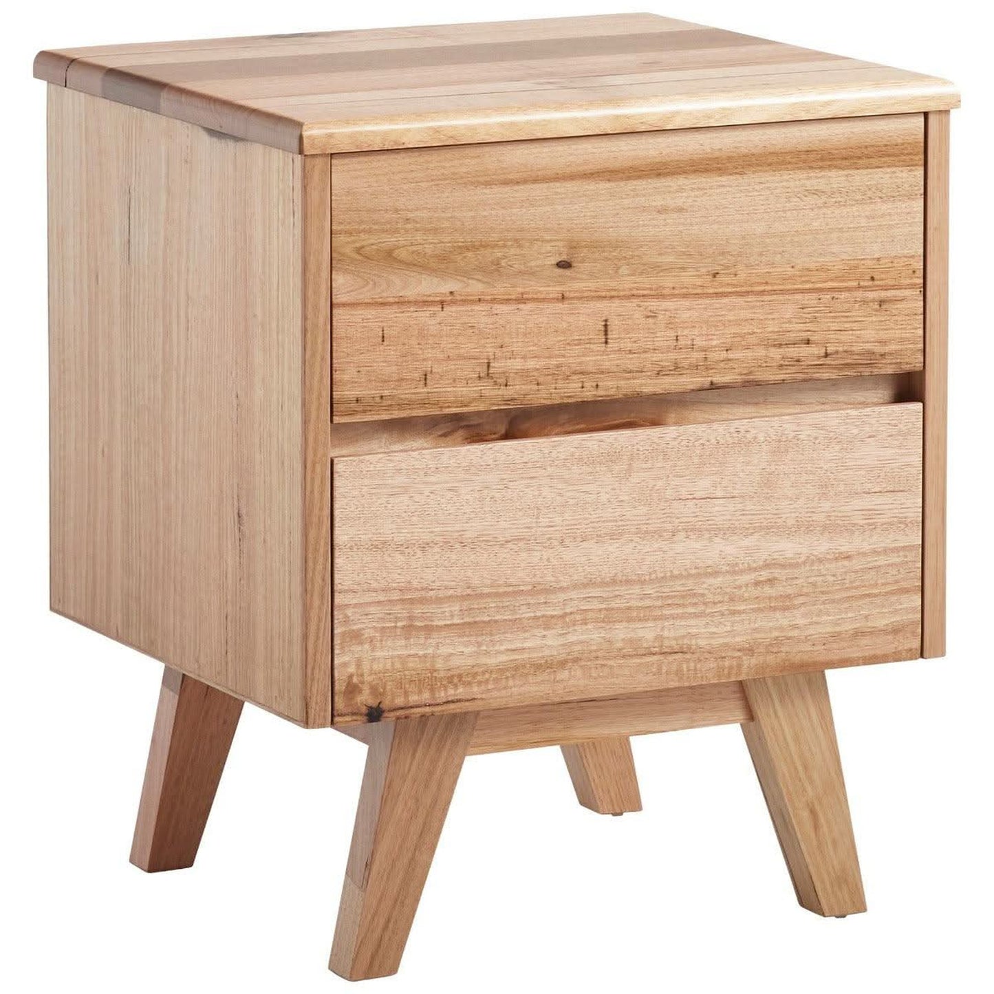GRANVILLE TASSIE OAK 2 DRAWER BEDSIDE TABLE