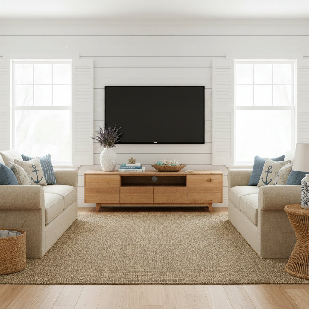 GRANVILLE TASSIE OAK TV UNIT 194CM WITH 2 DOORS & 2 DRAWERS - MyChocolateWood