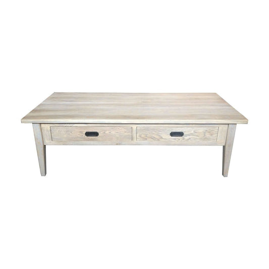HAMPTON GREYWASHED OAK COFFEE TABLE 140CM