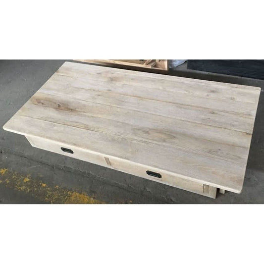 HAMPTON GREYWASHED OAK COFFEE TABLE 140CM - MyChocolateWood