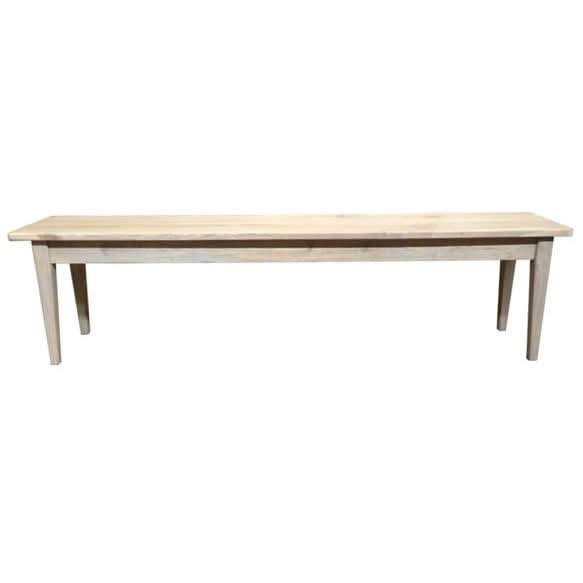 HAMPTON GREYWASHED OAK DINING BENCH 113CM - MyChocolateWood
