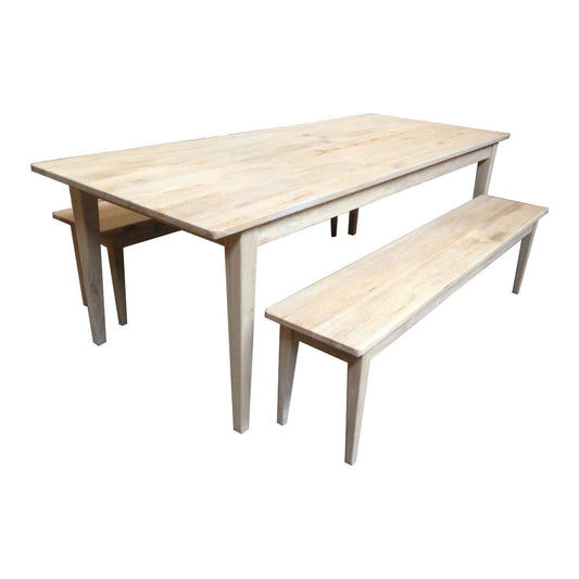 HAMPTON GREYWASHED OAK DINING BENCH 180CM - MyChocolateWood