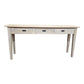 Hampton Greywashed Oak 3-Drawer Console / Hall Table 180cm - Chocolate Wood