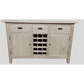 HAMPTON GREYWASHED OAK SIDEBOARD/BUFFET W/20 BOTTLE WINE RACK 3 DRAWERS & 2 DOORS - MyChocolateWood