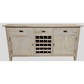 Hampton Greywashed Oak Sideboard / Buffet with Wine Rack 180cm - Chocolate Wood