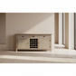 Hampton Greywashed Oak Sideboard / Buffet with Wine Rack 180cm - Chocolate Wood