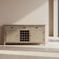 HAMPTON GREYWASHED OAK SIDEBOARD/BUFFET W/20 BOTTLE WINE RACK WITH 3 DRAWERS 2 DOORS 180CM - MyChocolateWood