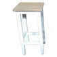 Hampton Greywashed Oak Stool with White Legs 45cm - Chocolate Wood