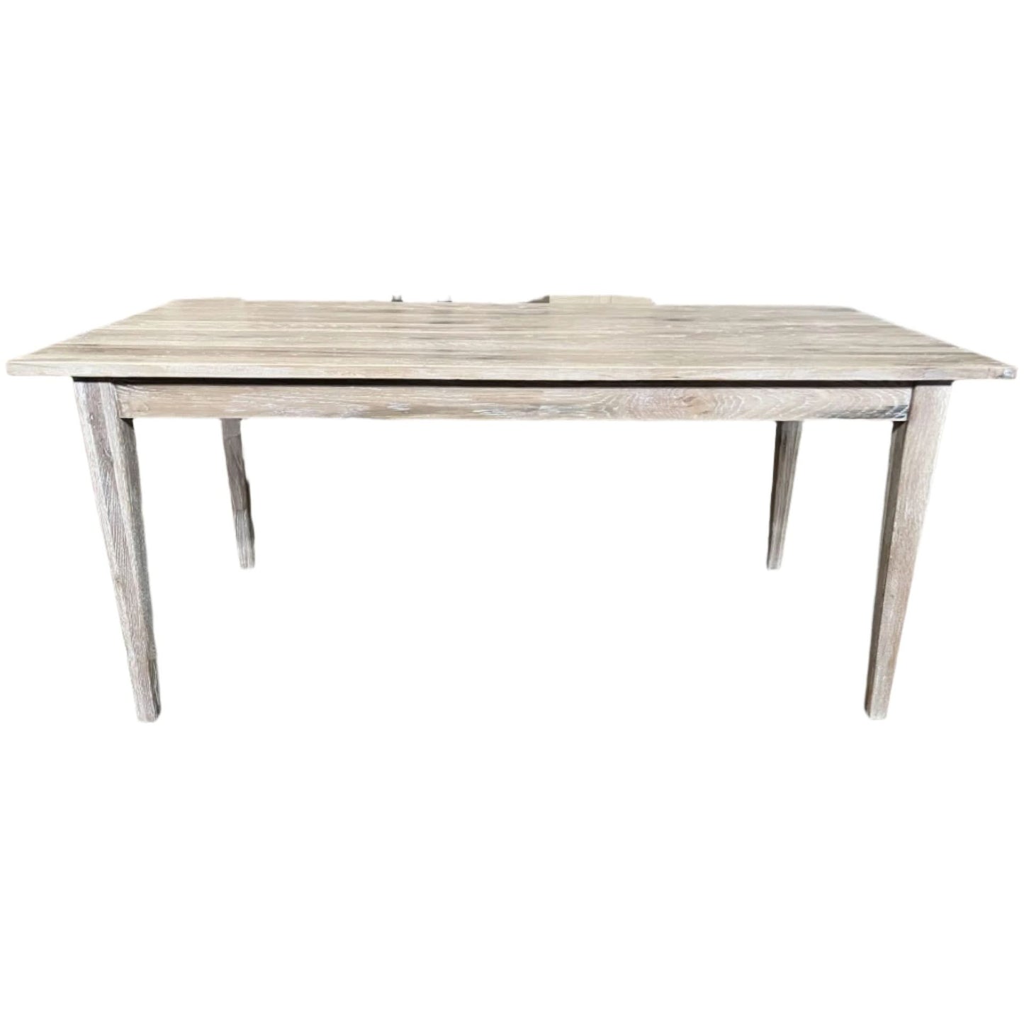 HAMPTONS SOLID OAK STYLE DINING TABLE IN WHITEWASH COLOUR 180CM - MyChocolateWood