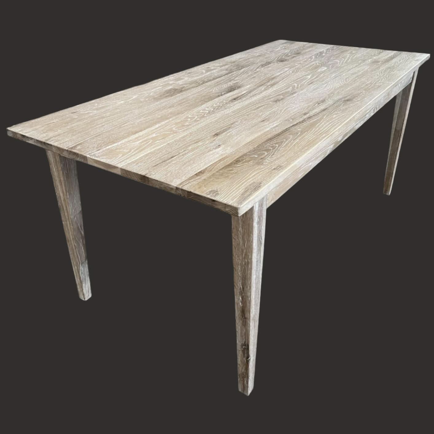HAMPTONS STYLE DINING TABLE IN WHITEWASHED OAK 150CM - MyChocolateWood